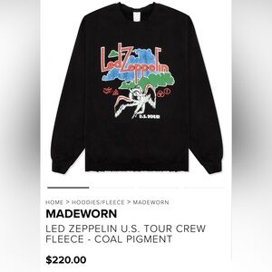 MadeWorn Black Led Zeppelin Crewneck Sweater